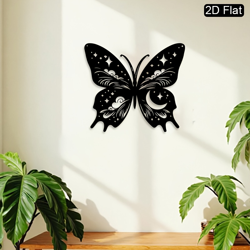 Art And Craft Studio - CIFBUY Metal Wall Art Moon Butterfly