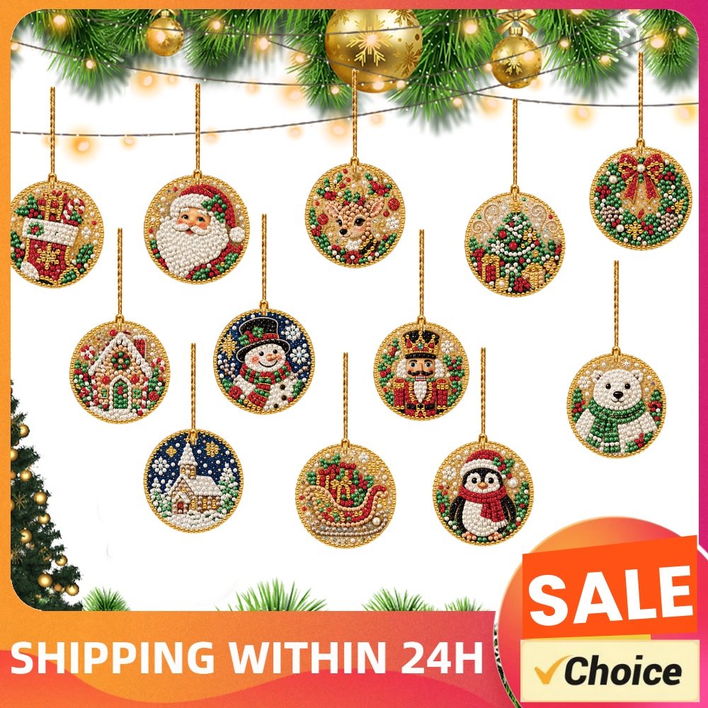 Art And Craft Xmas Tree - Acrylic Diamond Art Christmas Ornaments Kit