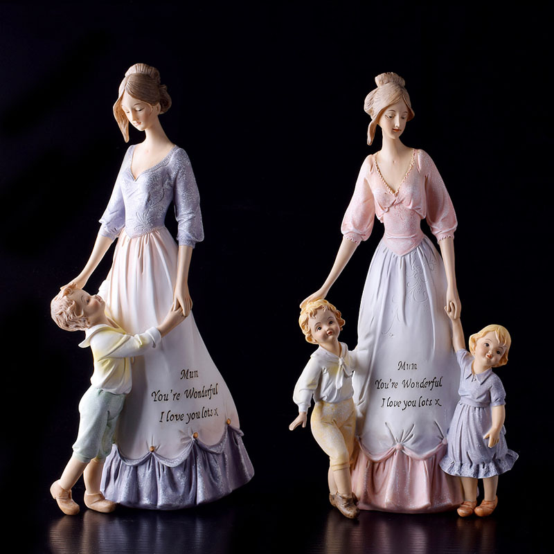 Art Craft Mother'S Day - European Retro Resin Mother Child Statue