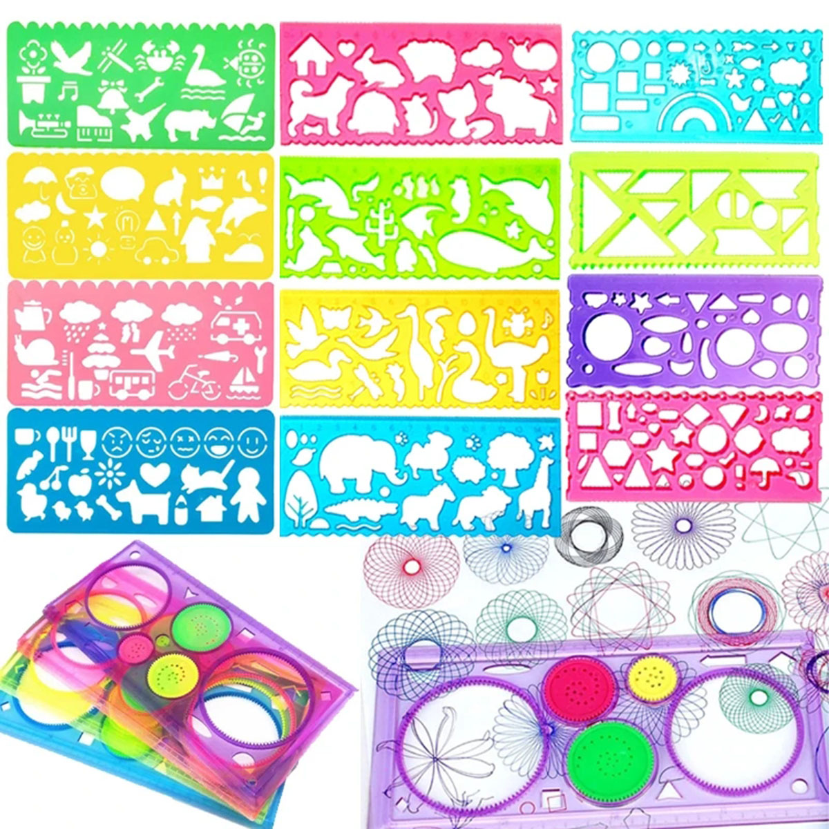 Art Craft 5 Year Old - Geometry Spirograph Drawing Stencil Set Painting