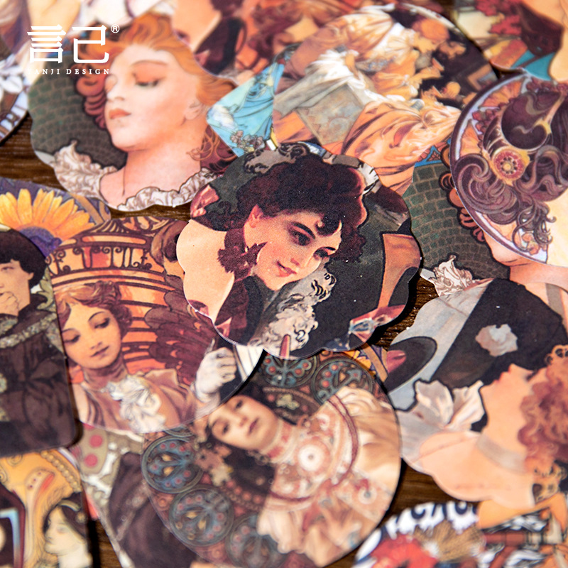 40 Sheets Mucha Themed Sticker - огляд і ціна Art Craft Journals