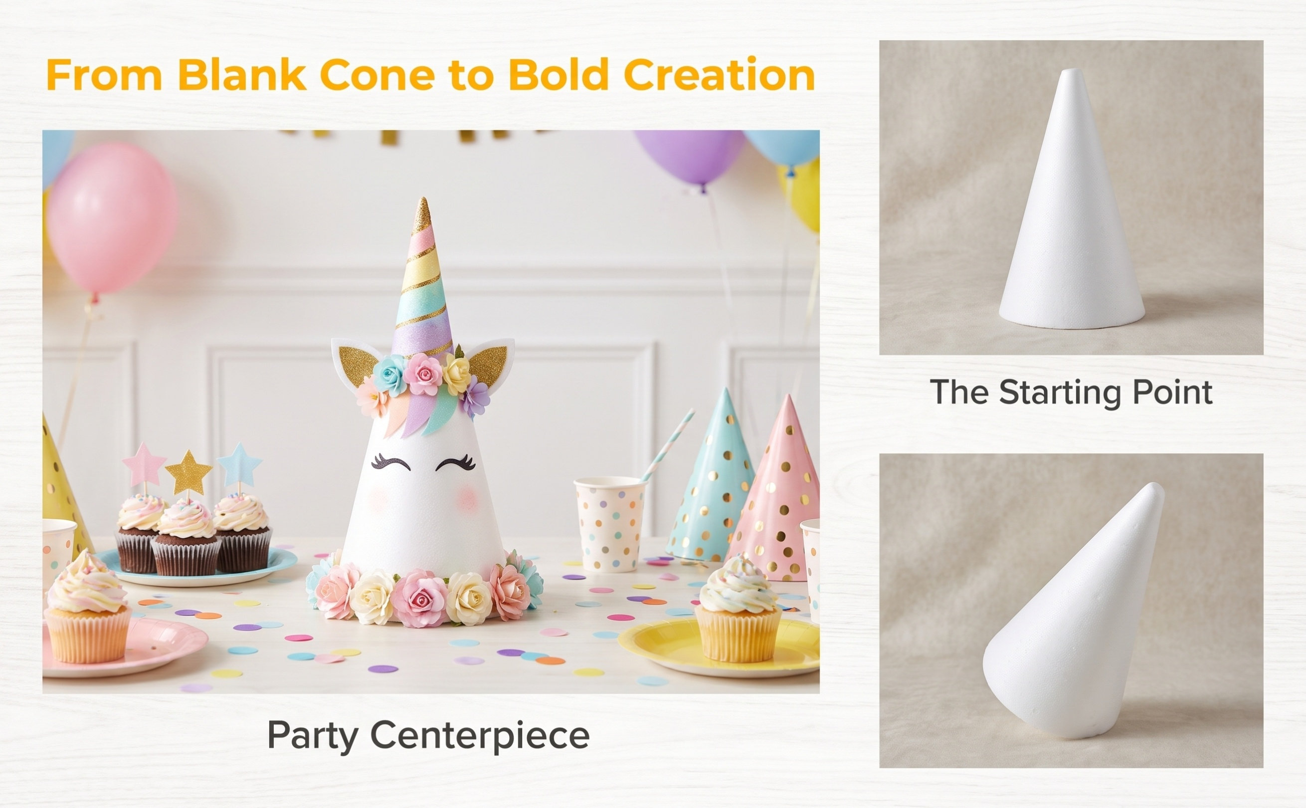 Small Polystyrene Craft Cones  - огляд і ціна Art Craft School