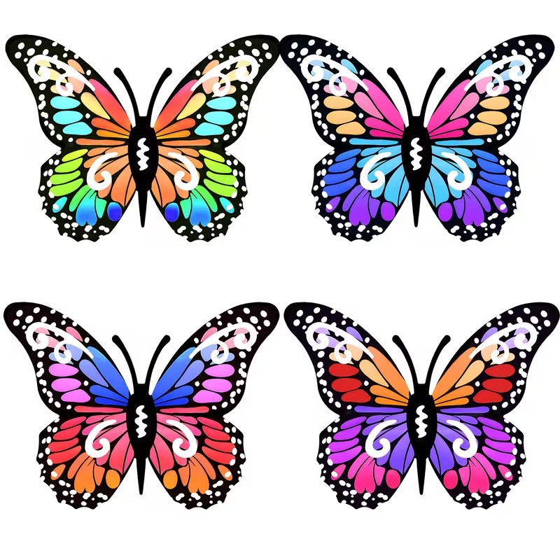 4pcs Colorful metal butterfly  - огляд і ціна Art Craft Butterfly