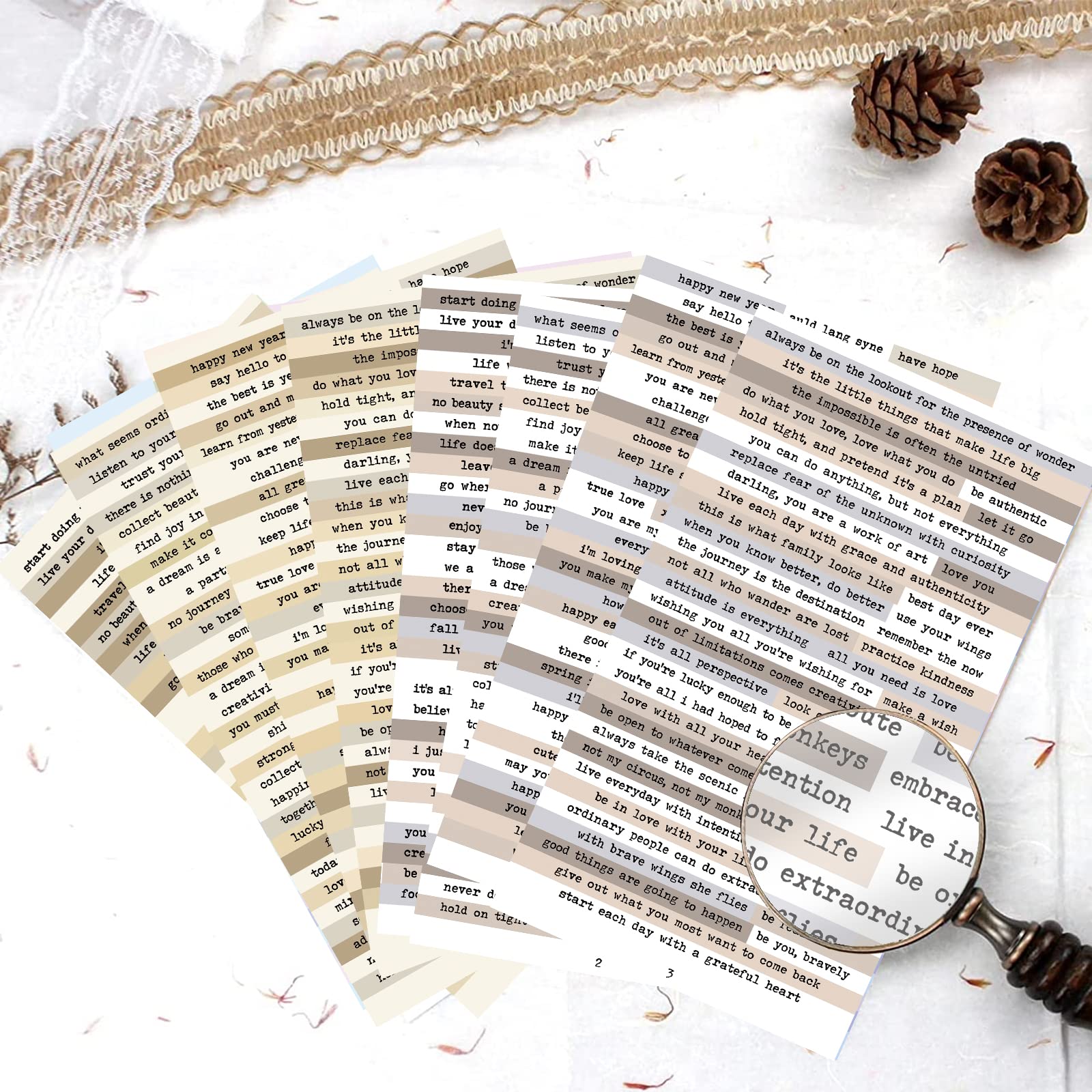 8pcs Brown Notes Quote Sticker - огляд і ціна Art Craft Journals