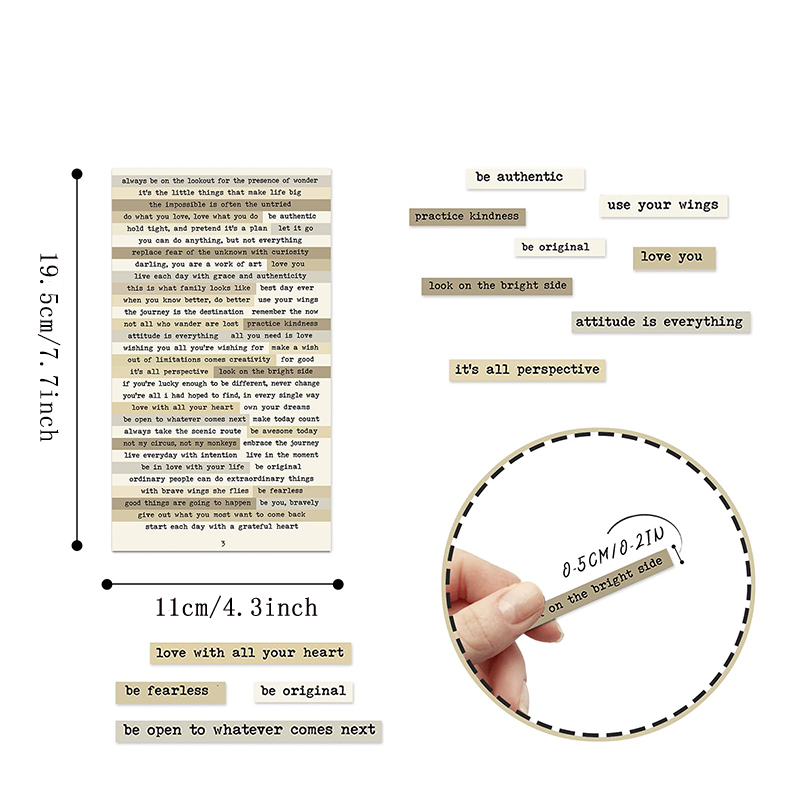 8pcs Brown Notes Quote Sticker - огляд і ціна Art Craft Journals