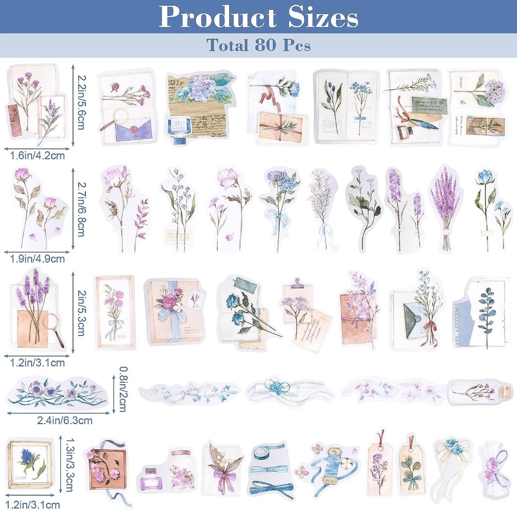 80PCS Lavender Scrapbook Stick - огляд і ціна Art Craft Journals