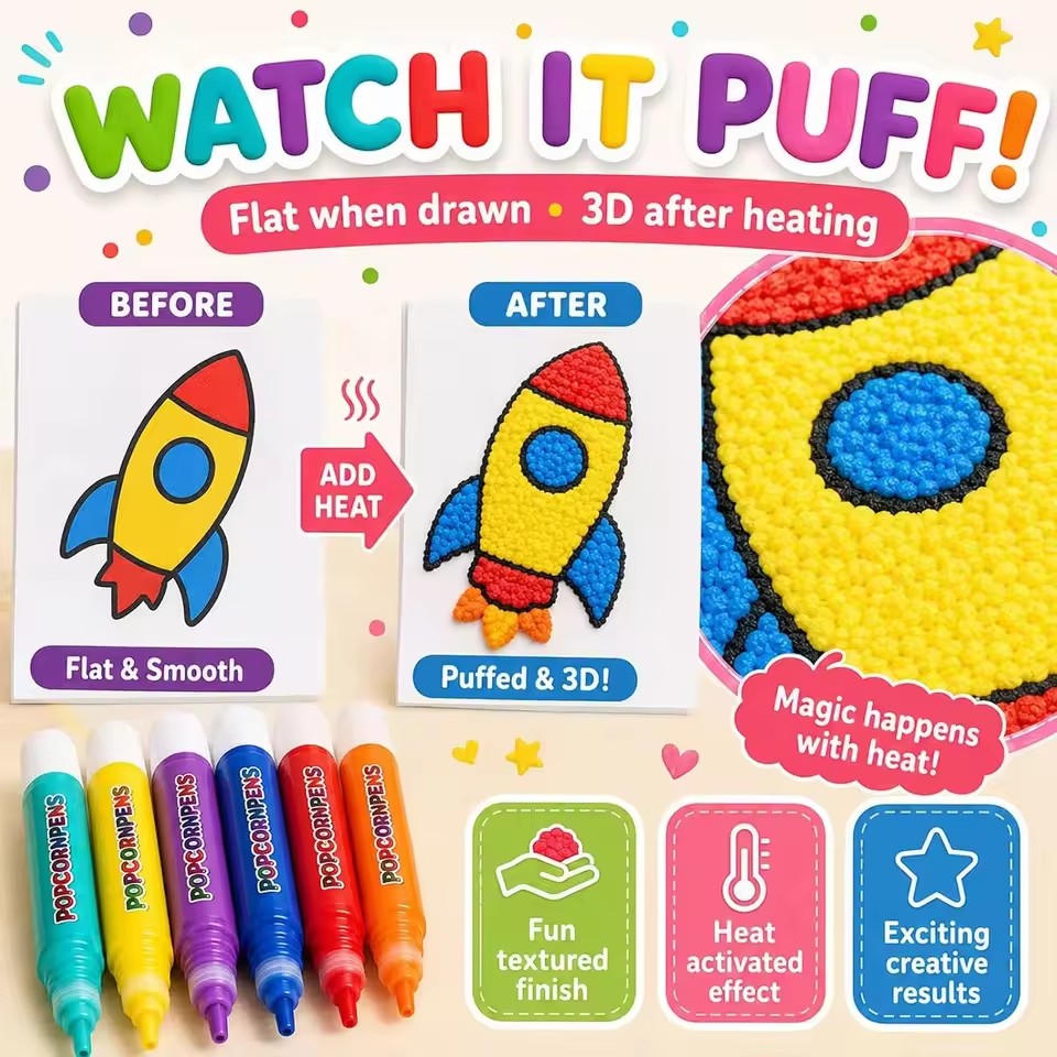 Puffy Popcorn Pen Set, Smooth  - огляд і ціна Art Craft Journals