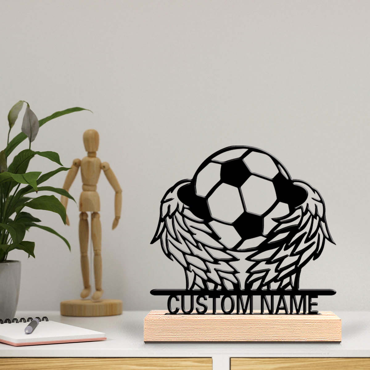 1pc Wing Soccer Custom Text Ti - огляд і ціна Art Craft Wood