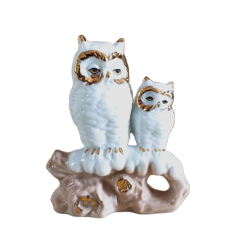 Gilt Porcelain Mother Owl Figu - огляд і ціна Art Craft Mother'S Day