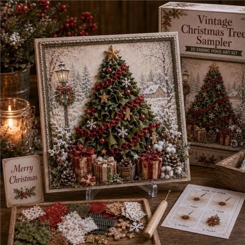 CYGJ-Fabric Poke Art DIY Kit X - огляд і ціна Art And Craft Xmas Tree