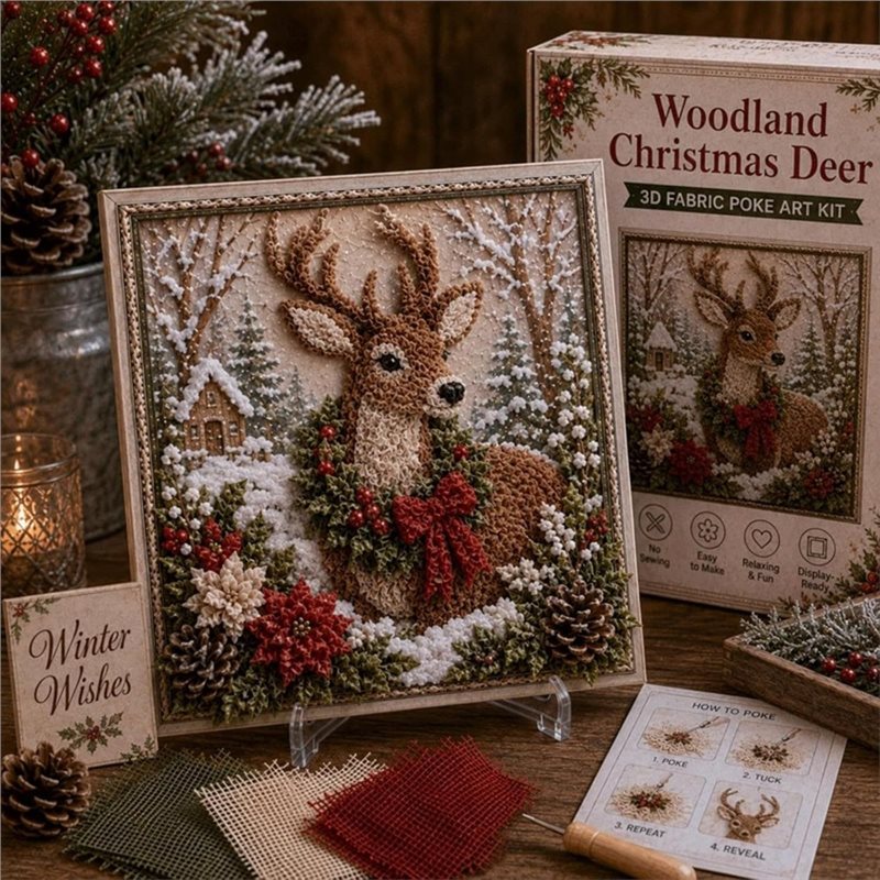 CYGJ-Fabric Poke Art DIY Kit X - огляд і ціна Art And Craft Xmas Tree