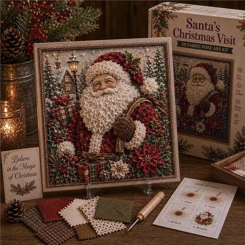 CYGJ-Fabric Poke Art DIY Kit X - огляд і ціна Art And Craft Xmas Tree