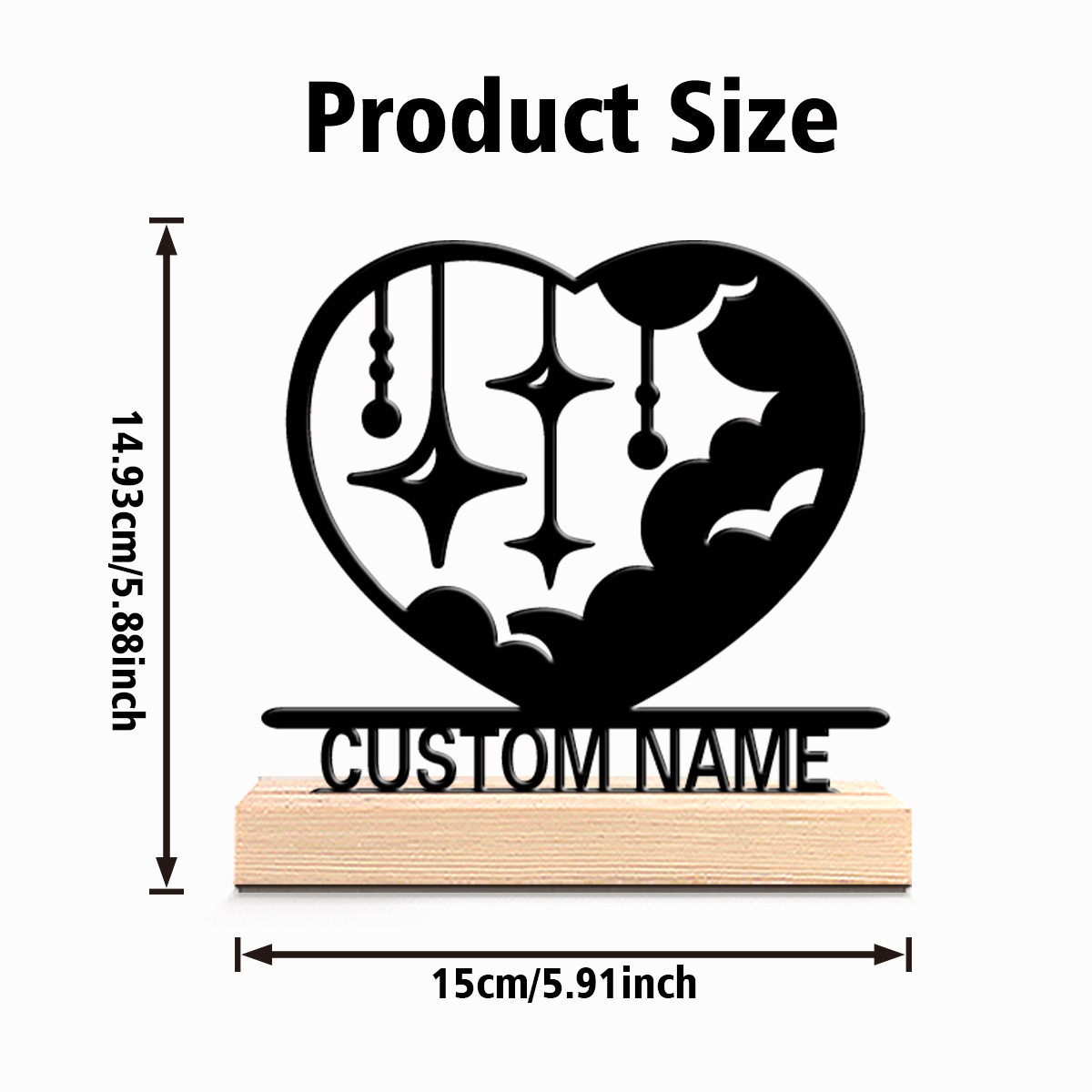 1pc Fashion love cloud Customi - огляд і ціна Art Craft Wood