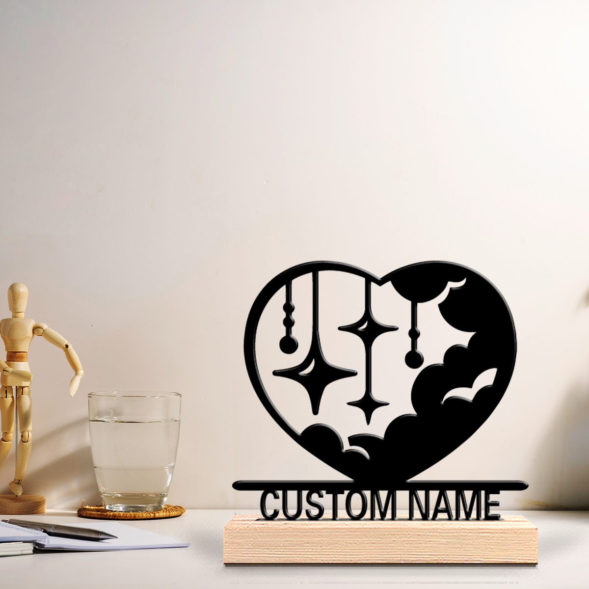 1pc Fashion love cloud Customi - огляд і ціна Art Craft Wood