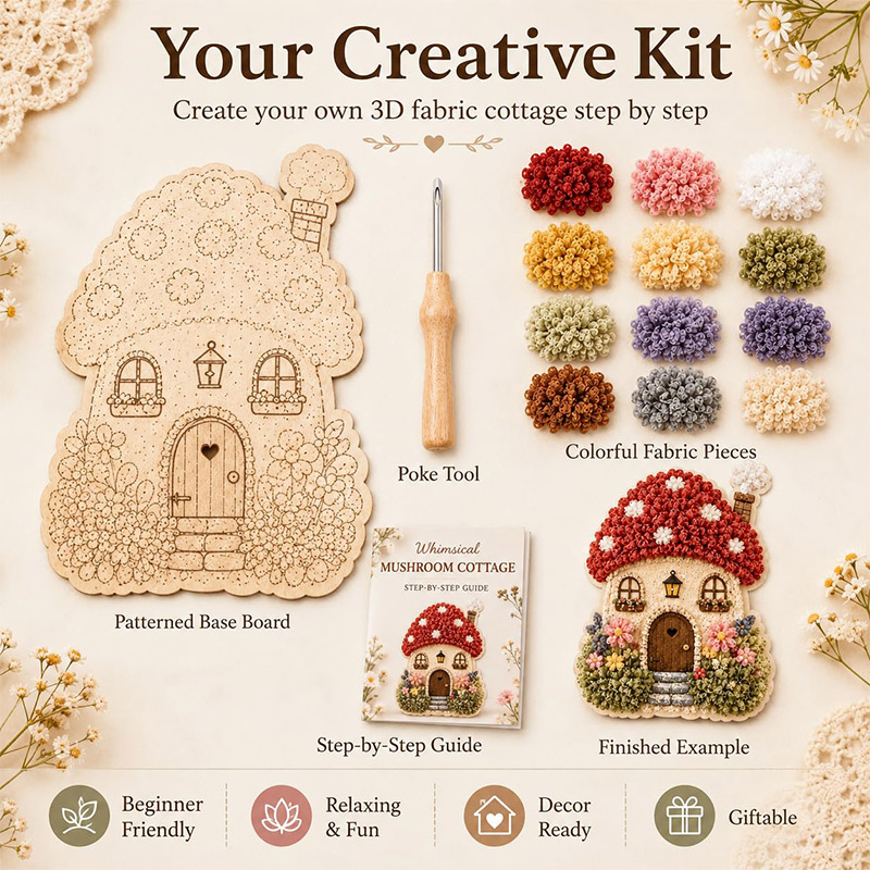 3D Mushroom House Poke Art DIY - огляд і ціна Art Craft And
