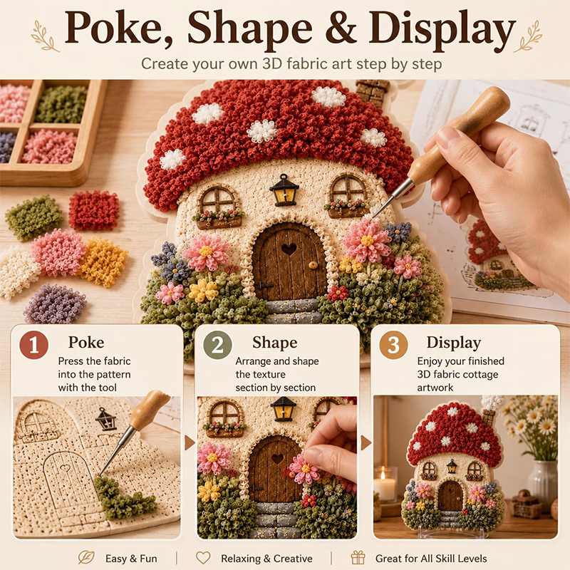 3D Mushroom House Poke Art DIY - огляд і ціна Art Craft And