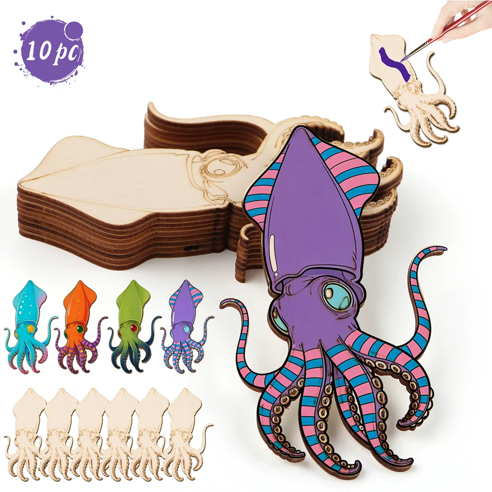10pcs/set Unfinished Wood Craf - огляд і ціна Art Craft And