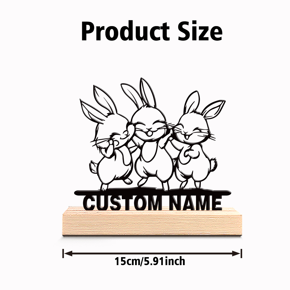 1pc Modern Rabbit Customized T - огляд і ціна Art Craft Wood