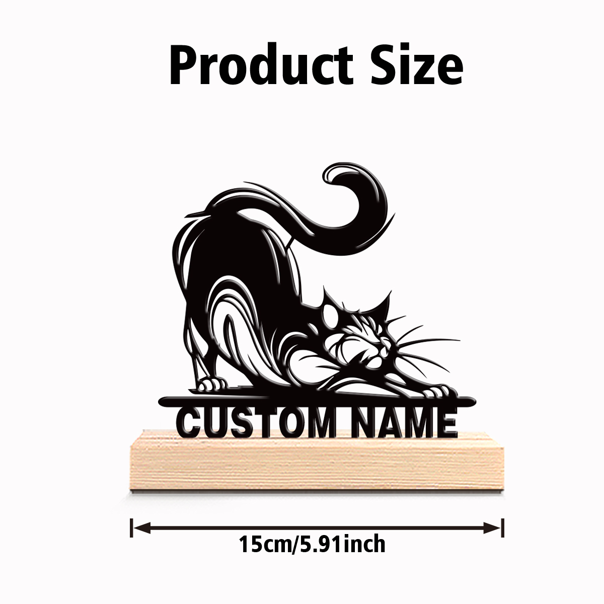 1pc Modern CAT Custom Text Met - огляд і ціна Art Craft Wood