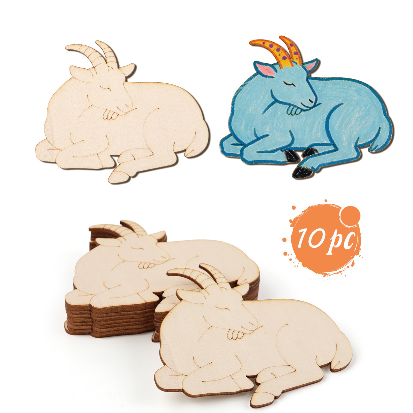 10pcs/set Unfinished Wood Shee - огляд і ціна Art Craft And