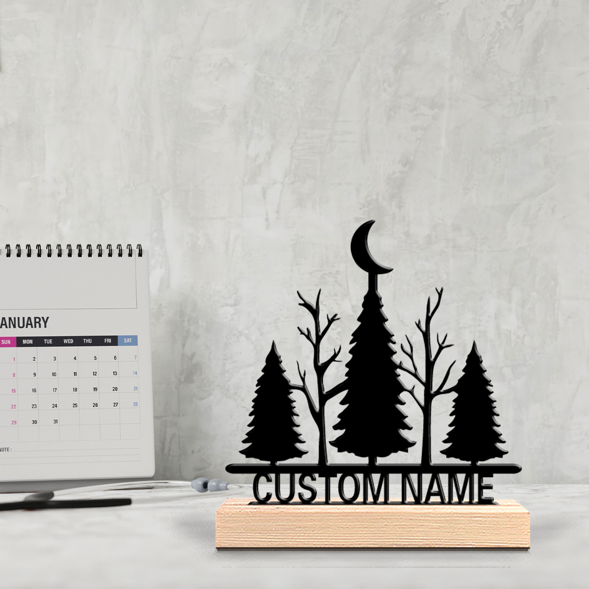 1pc Minimalist moon tree Custo - огляд і ціна Art Craft Wood