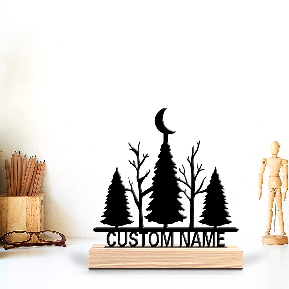 1pc Minimalist moon tree Custo - огляд і ціна Art Craft Wood